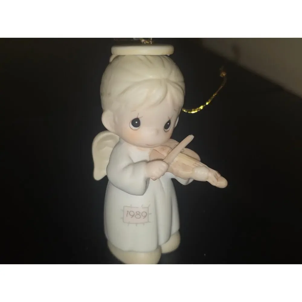 Precious Moments Oh Holy Night Angel Ornament 1989 Enesco 522848 With Box